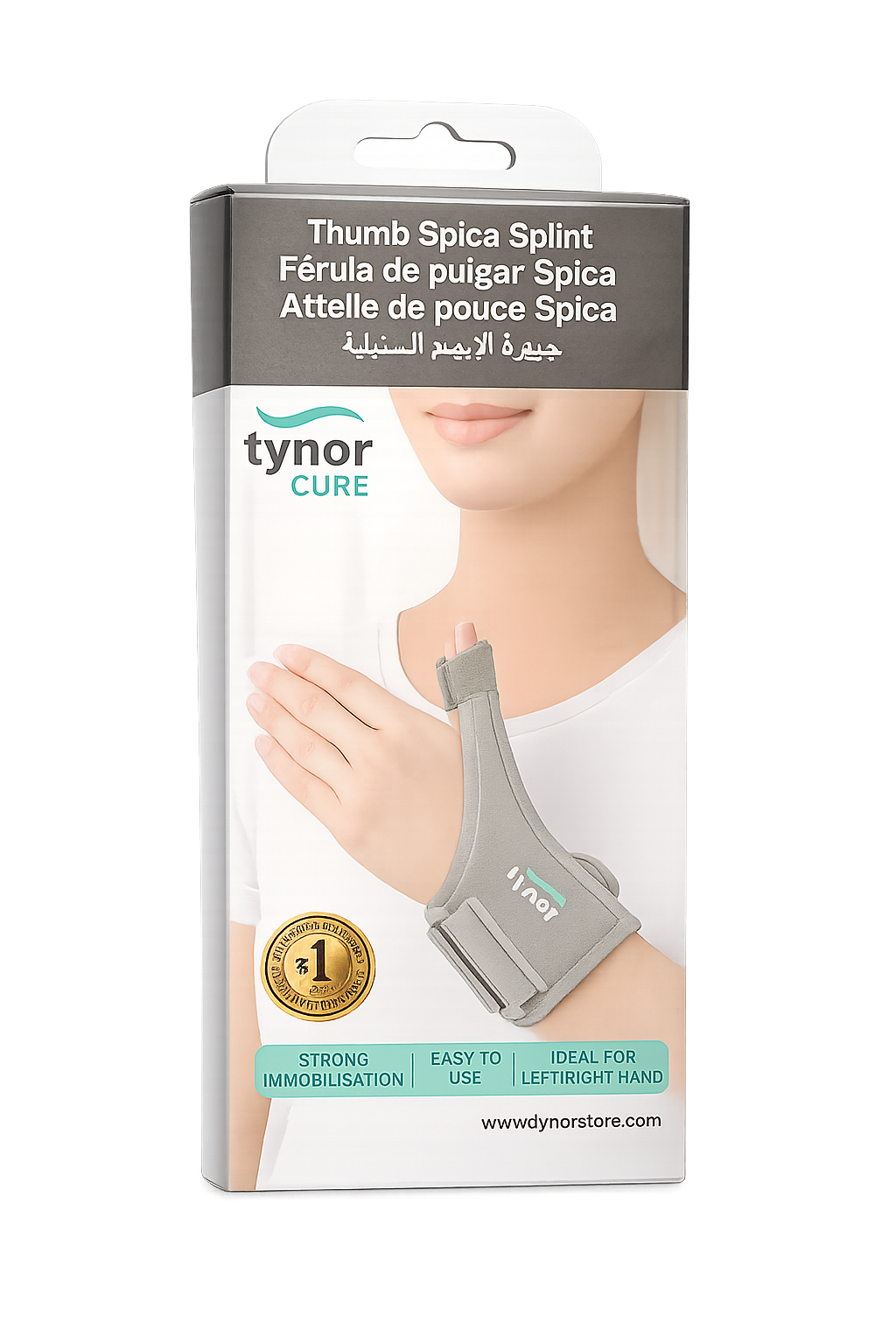 TYNOR CURE - THUMB SPICA SPLINT - GREY