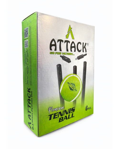 ATTACK - Cricket Tennis Ball - Box of 6
