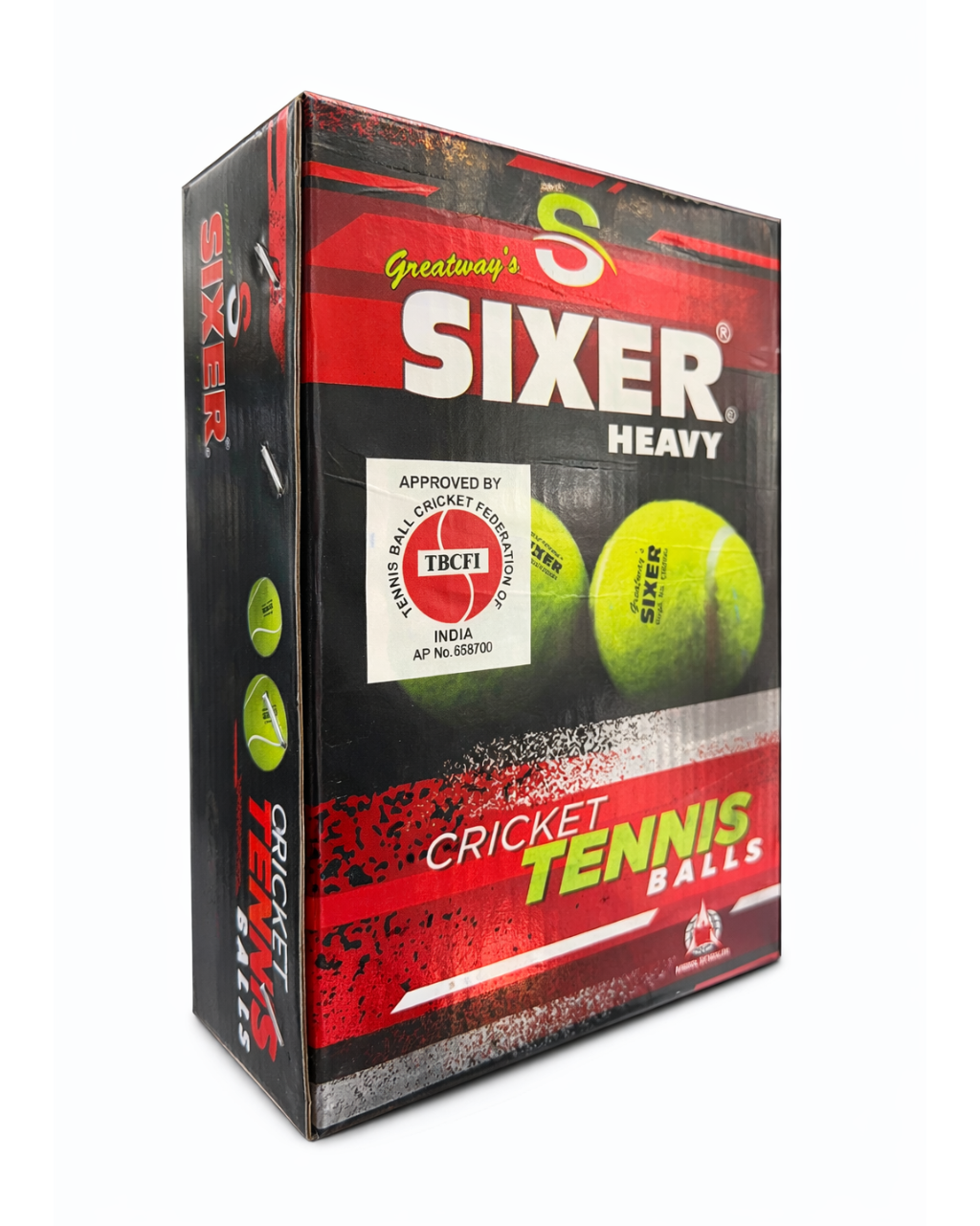 SIXER - Cricket Tennis Ball - Box of 6