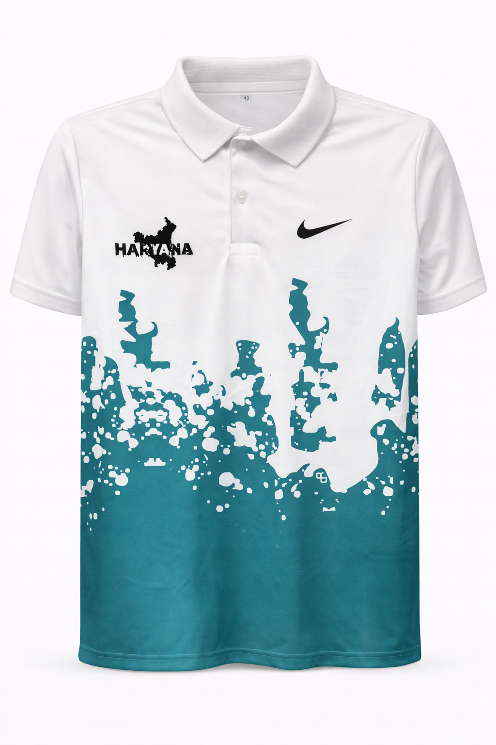 Customized Tshirt - Aqua Green - White