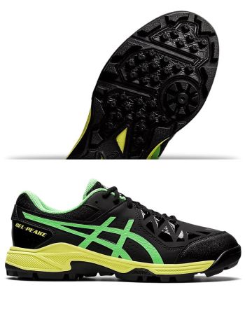 Gel-Peake Black/Bright Lime Cricket Rubber Spike Shoes
