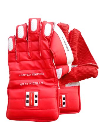 Limited Edition Red Cricket Wicket Keeping Gloves Mens Size