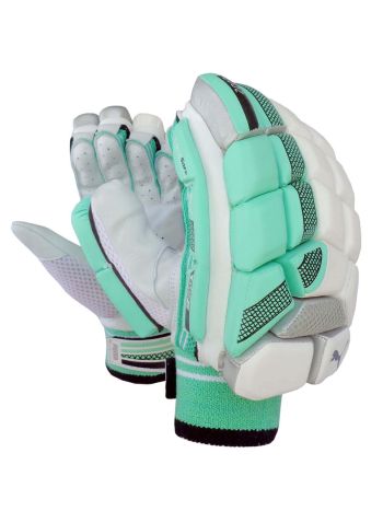 Evo 2 White/Green Cricket Batting Gloves Mens Size