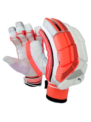 Evo 4 White/Orange Cricket Batting Gloves Mens Size