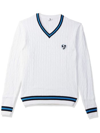 Icon White Full Sleeve Sweater