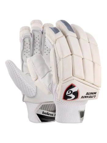 Litevate White Cricket Batting Gloves Youth Size