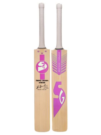 Pink Triple Crown Xtreme English Willow Cricket Bat Size SH