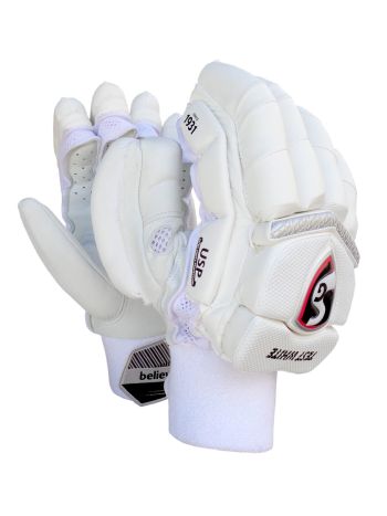 Test White Cricket Batting Gloves Mens Size