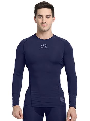 Navy Intense Compression Long Sleeves Top