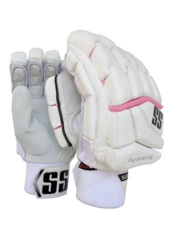 Millenium Pro White Cricket Batting Gloves Mens Size