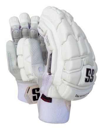 White Millenium Pro Cricket Batting Gloves Mens Size