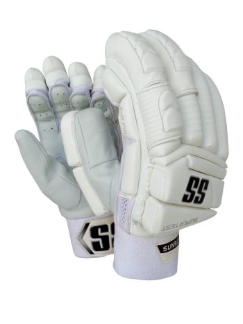 White Super Test Cricket Batting Gloves Mens Size